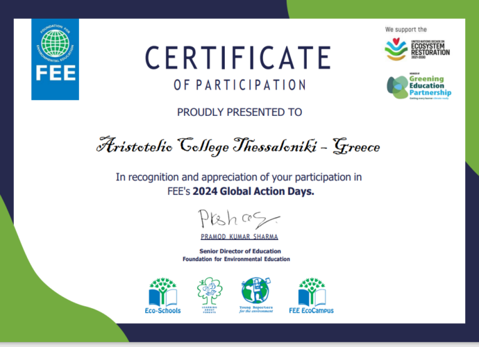 AR 2024 Global Action Days Certificate image